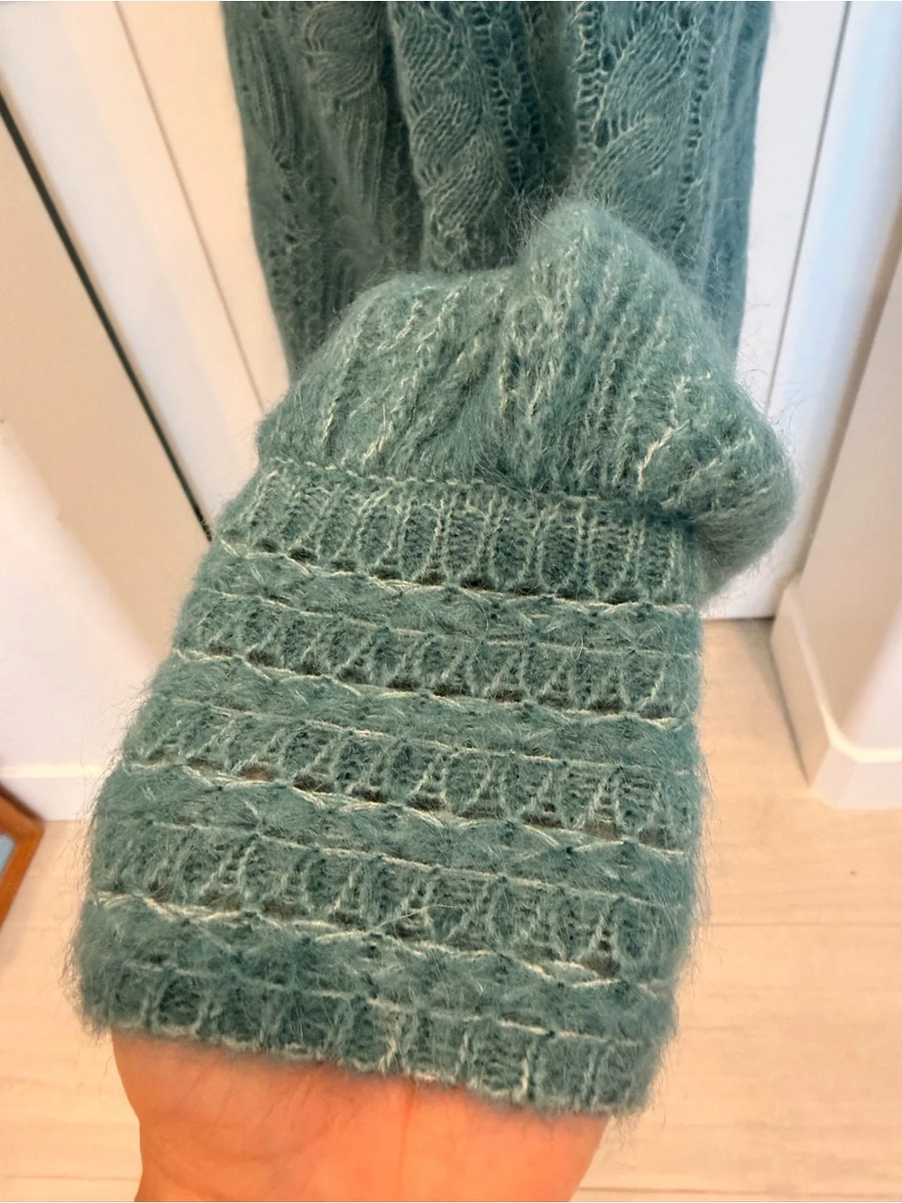 Le Maille Sézane Alma cardigan in a peacock blue mohair and wool blend size S - Picture 6 of 8